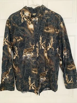 Legacy Falls outfitters men’s longsleeve size M DEER:camo collared shirt Nice! - Image 1 of 4