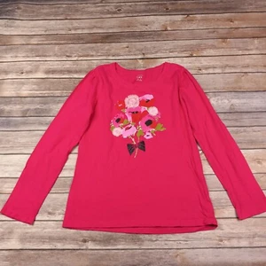 Camicia manica lunga rosa brillante Place XL 14 bambini abbellimento floreale paillettes - Foto 1 di 6