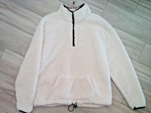 No Boundaries Off White 1/4 Zip Poly Sherpa Pullover Top Size XL ( 15-17 ) - Picture 1 of 4