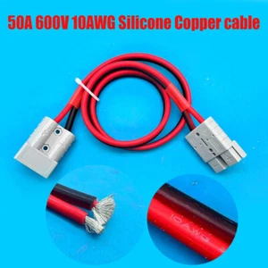 Für Anderson Stecker Doppelkopf Akku Ladestecker Silikonkabel 80cm 50A - Bild 1 von 5