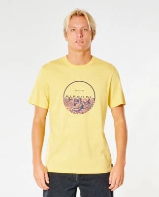 Camiseta de hombre Rip Curl ~ Fill Me Up retro amarillo - Imagen 1 de 2