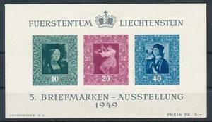 LIECHTENSTEIN "PORTRAITS S/S (1949)" MH; OHNE MÄNGEL *SCHÖN* - Bild 1 von 2