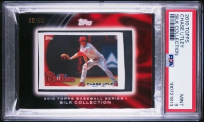 🔥2010 Topps Silk Collection /50 #S96 Chase Utley PHI Phillies PSA 9 POP 1🔥 - Image 1 of 2