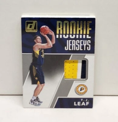 T.J. LEAF 2017-18 Donruss Rookie Jerseys ~ Pacers PATCH #'d /25 - Image 1 of 3