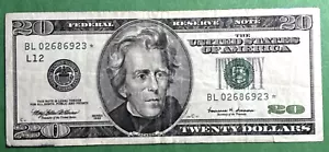 20 Dollar Bill - Fort Worth $20 STAR NOTE 1999 U.S Fed Reserve Note - Picture 1 of 2