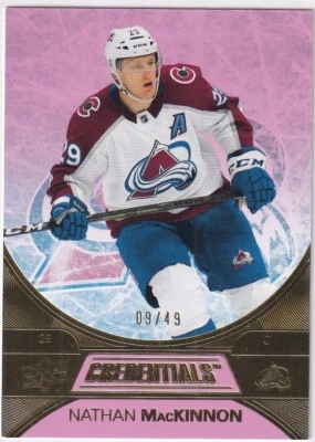 2021-22 Upper Deck Credentials Nathan MacKinnon Pink #09/49 - Image 1 of 2