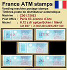 France ATM stamps Michel 6.12 zd / C001.75663 serie ZS7 **/ LSA vending machine