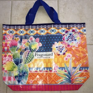 WOMENS FRAGONARD PERFUME TRAVEL BAG TOTE PURSE Reusable 22x17 DESERT CACTUS - Picture 1 of 3