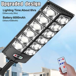 Commercial Outdoor Solar Street Light Motion Sensor Dusk to Dawn Big Road Lamp - Picture 1 of 11