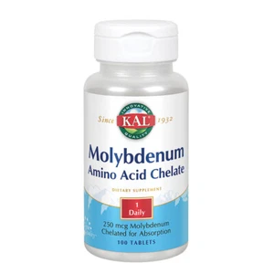 KAL Molybdenum Chelated, Tablet (Btl-Plastic) 250mcg 100ct - Picture 1 of 6