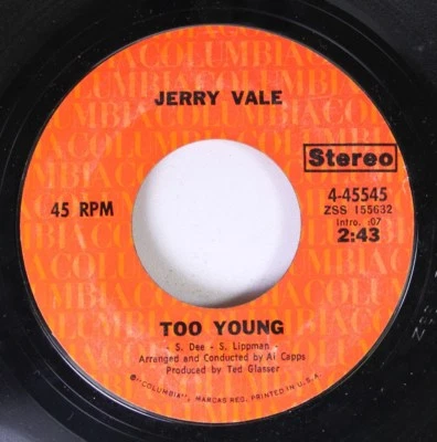 Rock 45 Jerry Vale - Too Young / Pretend On Stereo - Image 1 of 2