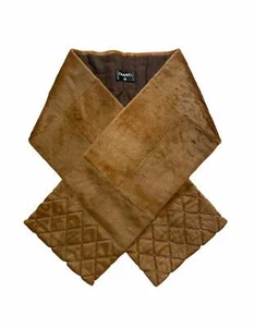 Authentic Chanel Tan/ Brown Rabbit Fur Stole Scarf w. Quilting - Picture 1 of 5