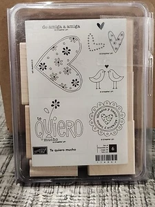Stampin Up! Te Qiuro Mucho Sppanish Rubber Stamps - Picture 1 of 2