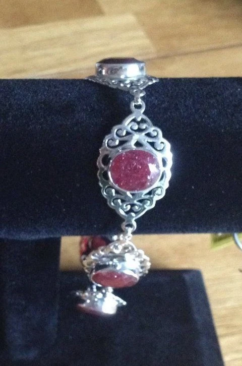 Bracelet - Artisan Crafted Ruby in Sterling Silver - Image 1 of 1