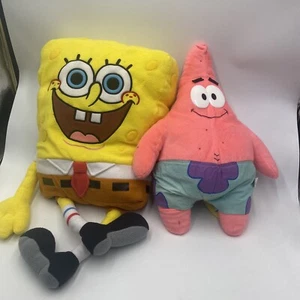Vtg Patrick Star Fish & Spongebob Plush Stuffed Animal 2008 Nickelodeon Nanco 6L - Picture 1 of 10