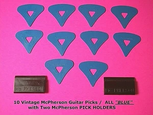 "McPherson Gitarren-Plektrum BLAU 1980ERer Jahre Vintage patentierte Plektren 10 Plektren-Set ALLE ""BLAU" - Bild 1 von 7