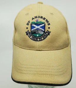Scotland St Andrews Home of Golf Hat Cap Beige Strapback Z14 - Picture 1 of 10