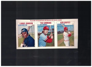 1979 Hostess Box Hand Cut Panel Cards Lamar Johnson Ted Simmons Ken Griffey - Picture 1 of 2
