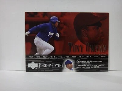 2002 Upper Deck Piece Of History Tony Gwynn #82 HOF - Image 1 of 2