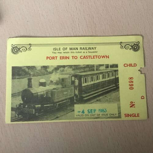 I,O,M, bilet kolejowy;.  ( Port Erin. To. Castletown, 1983, )