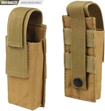 Tactical Molle Single/Double Pistol Magazine Pouch Flashlight Holder Holster