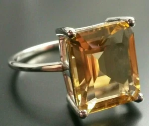 925 Sterling Silber Ring Citrin Edelstein Gr. 18,19,20 Echtschmuck Eleganz - Bild 1 von 3