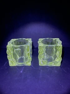 Set of 2 Ornate Glass Candle Holders - Picture 1 of 10