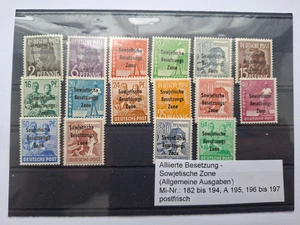 Briefmarken, Alliierte Besetzg., Sowj. Zone - MiNr.: 182 - 194, A 195, 196, 197 - Bild 1 von 1