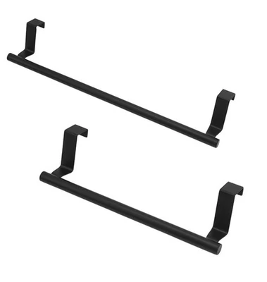 2x Set Geschirrtuchhalter Küche Handtuchstange Schwarz Handtuchhalter Schranktür - Bild 1 von 4