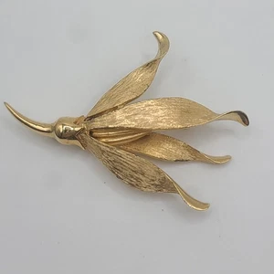 Vintage Boucher Brosche signiert Blatt goldfarben Marcel - Bild 1 von 7