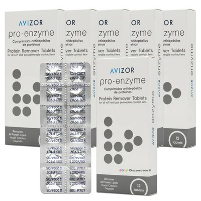Tabletas removedoras de proteínas AVIZOR PRO-ENZYME lentes de contacto 12’s limpieza profunda ENVÍO GRATUITO Foto 1 de 4