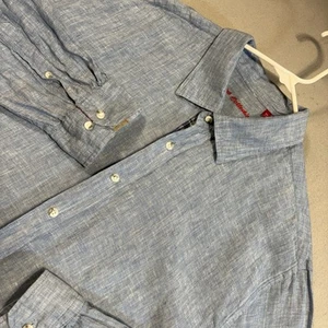 Report Collection Linen Shirt Mens XXL 100% Linen Long Sleeve Lightweight & Cool - Picture 1 of 14