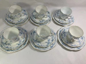 Wileman Shelly Blue Rose Pattern No 10047 Cup Saucer & Plate - Picture 1 of 23