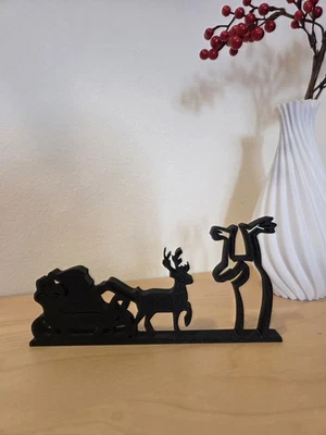 La Linea Weihnachtsmann im Schlitten Aufsteller Dekoration Geschenkidee - Bild 1 von 2