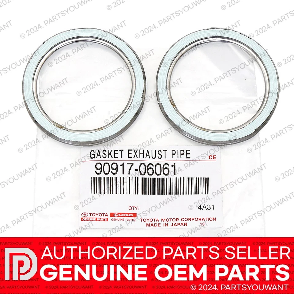 GENUINO Toyota Tacoma 4Runner 2.7L OEM Junta de tubo de escape delantero 90917-06061 CONJUNTO Foto 1 de 3
