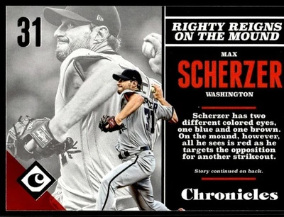 2017 Panini Chronicles Max Scherzer Washington Nationals #28 - Image 1 of 2