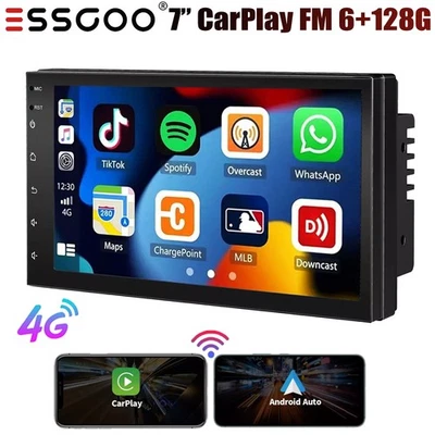 6+128G 7" Car Stereo Touch Screen Car Radio 4G Apple CarPlay Android Auto BT DSP - Image 1 of 4