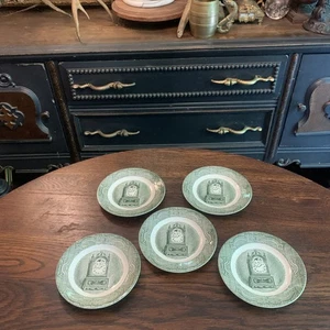 Vintage NOS Set 5 Royal China The Old Curiosity Shop USA 6,5" Teller ~ neuwertig - Bild 1 von 15