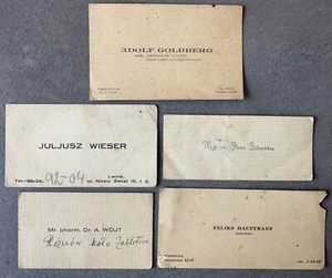 Lotto biglietti da visita ebrei polacchi pre olocausto Lwow czestochowa Lodz Varsavia - Foto 1 di 6