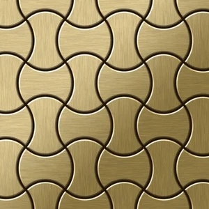 Azulejo de mosaico metal macizo titanio cepillado oro 1,6 mm grosor Infinit-Ti-GB - Imagen 1 de 5
