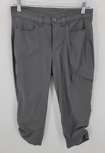 Pantalones Eddie Bauer para mujer 6 grises recortados dobladillo acanalado nailon aire libre informales - Imagen 1 de 7
