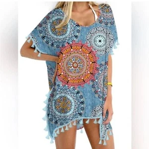 Yincro NWT Women's Bright Bold Beach Swimsuit Cover Up Size Large - Picture 1 of 15