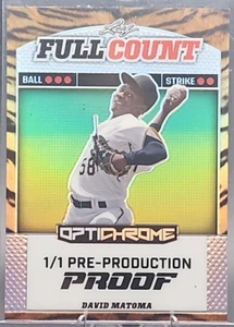 David Matoma 1/1 2024 foglia numero completo ottico a prova di tigre Pittsburgh Pirates - Foto 1 di 2