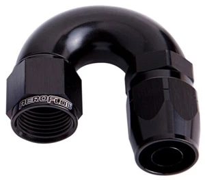 Aeroflow AF556-12BLK One Piece Full Flow Swivel 180 Degree Hose End -12AN - Picture 1 of 2
