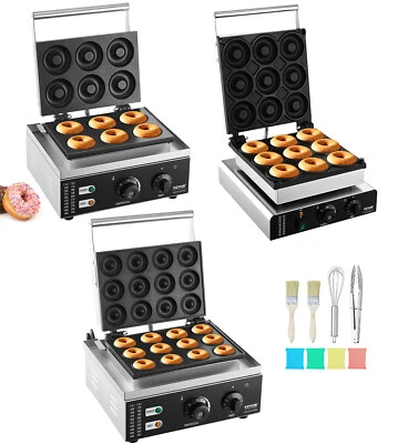 Máquina comercial para hacer donuts eléctrica VEVOR 6/12/9 piezas 1550/2000 W Foto 1 de 2