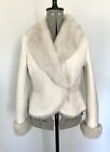 Beautiful Ivory Faux Fur Jacket Size 10 In Perfect Condition