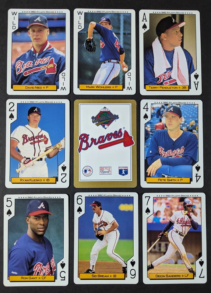 1992 Bicycle Atlanta Braves World Series Playing Cards - You Pick Your Favorites - Image 1 of 1