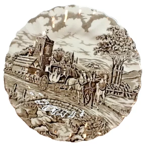 MYOTT ROYAL MAIL PLATES (SET OF FOUR) 7" BROWN & WHITE 091222D - Picture 1 of 4