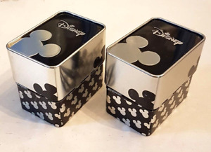 LOT d'étain métallique de collection en relief Mickey Mouse boîte de présentation cadeau
