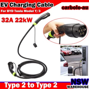 Type 2 to Type 2 EV Charging Cable for Tesla Model Y for BYD Kia 5 Meters Cable - Picture 1 of 15